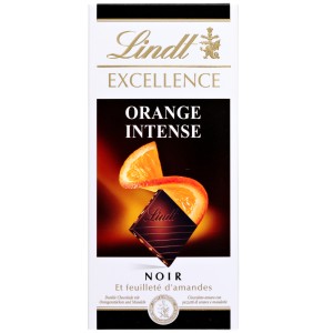 Lindt Excellence натурален шоколад с портокал 100 гр. 